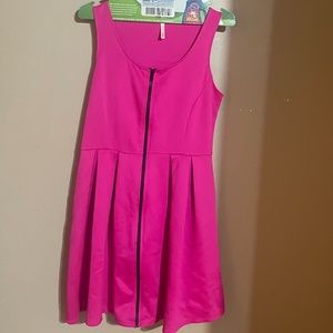 Sage Hot Pink Zipped Midi